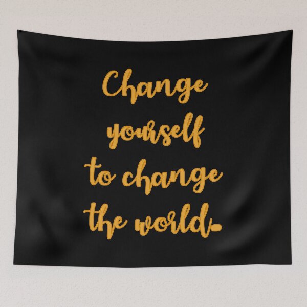 Item preview, Change Yourself To Change The World, Positive, Inspirational, Motivational, Minimalist, Typography, Repeated Text, Aesthetic  designed and sold by DULCE76.