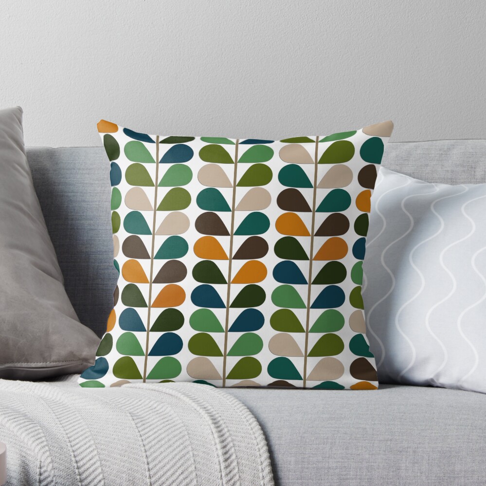 Retro 60s Mid Century Modern Pattern 2 Throw Pillow