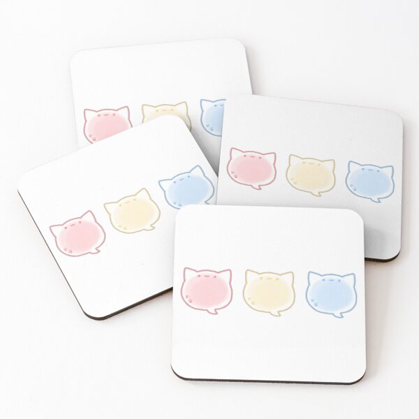 Item preview, pastel colorful cute happy cat speech balloons with cat paws  designed and sold by aliciabutterfly.