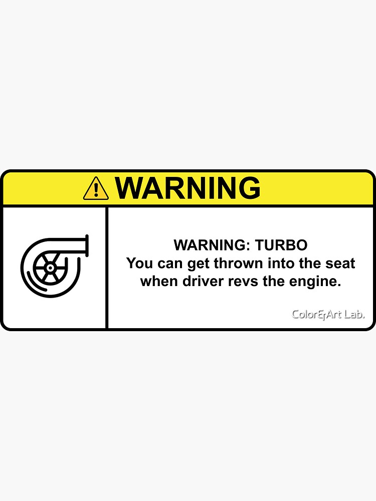 Turbo Warning Sign - C&A Cars | Sticker