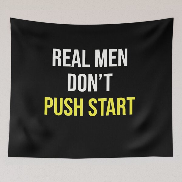 Item preview, Real Men don't Push Start - Vintage Motocross Design - Kickstart Kenny Edition designed and sold by starider.