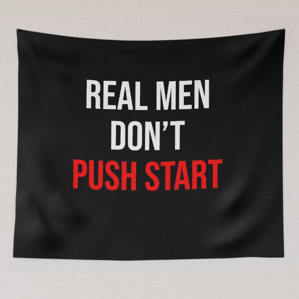 Item preview, Real Men don't Push Start - Vintage Motocross Design - Kickstart Kenny Edition designed and sold by starider.