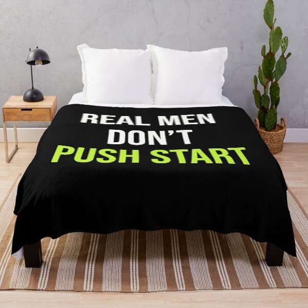Item preview, Real Men don't Push Start - Vintage Motocross Design - Kickstart Kenny Edition designed and sold by starider.