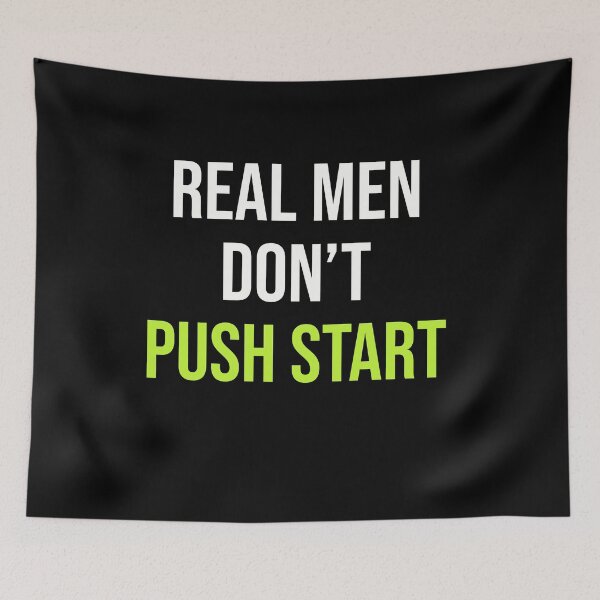 Item preview, Real Men don't Push Start - Vintage Motocross Design - Kickstart Kenny Edition designed and sold by starider.
