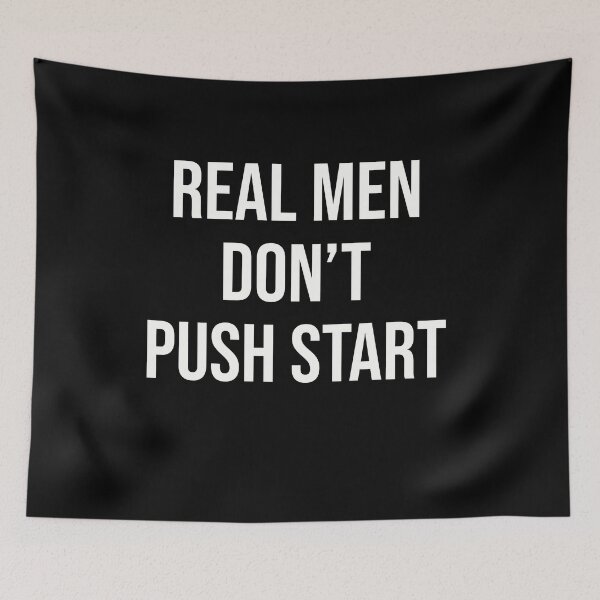 Item preview, Real Men don't Push Start - Vintage Motocross Design - Kickstart Kenny Edition designed and sold by starider.