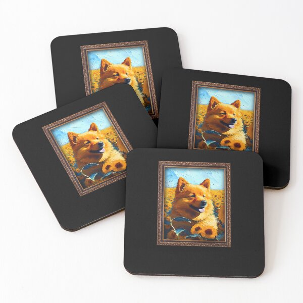 Item preview, Finnish Spitz Sunflower Painting Adorable Dog designed and sold by rafaeltto.