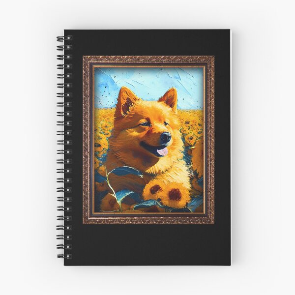 Item preview, Finnish Spitz Sunflower Painting Adorable Dog designed and sold by rafaeltto.