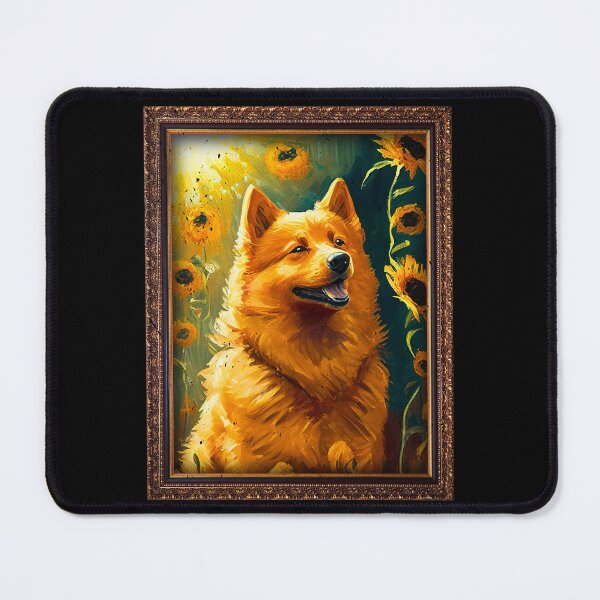 Item preview, Finnish Spitz Sunflower Painting Adorable Dog designed and sold by rafaeltto.