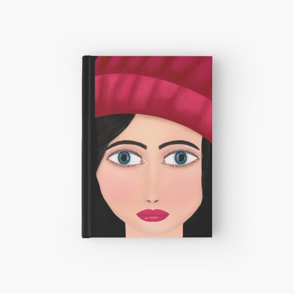 Red hats pretty girl Hardcover Journal