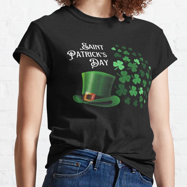 Women's Dreamy Lucky Charm Clover & Flowers Boxy Crusher Tee