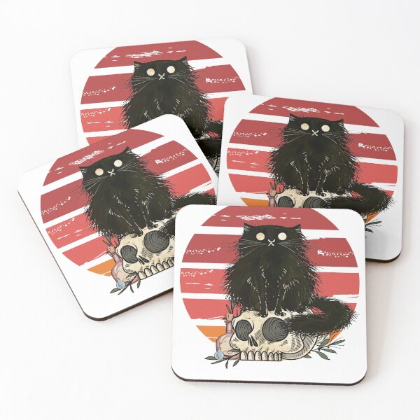 Item preview, Excited cat on the side of the skull. designed and sold by LUJI PATTERN ATELIER .