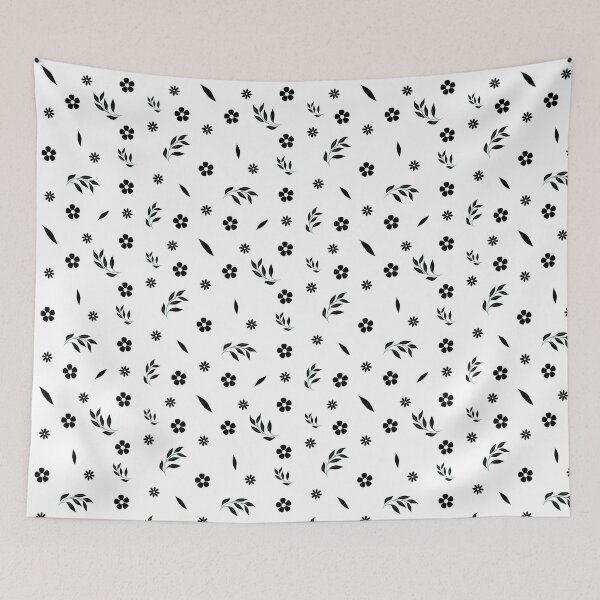 Item preview, Monochrome Flower and Leaves Aesthetic Pattern designed and sold by Trisha Banlasan.