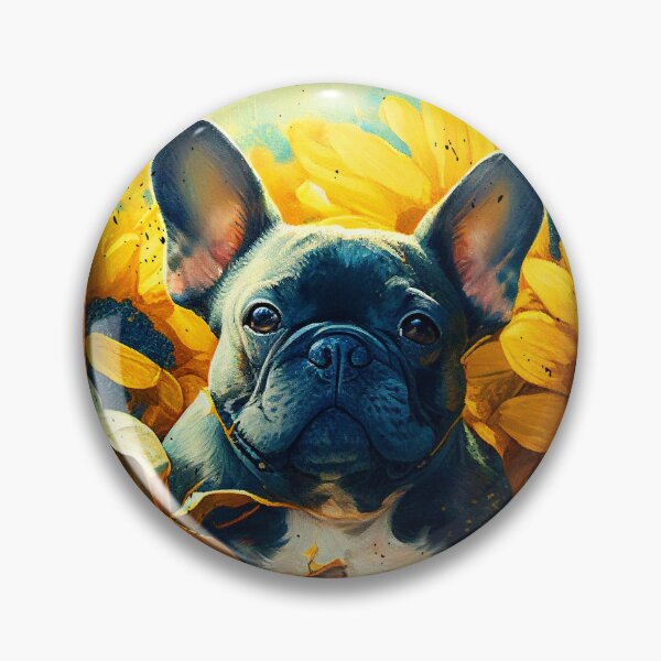 Artikelvorschau, French Bulldog Sunflower Painting Adorable Dog entworfen und verkauft von rafaeltto.