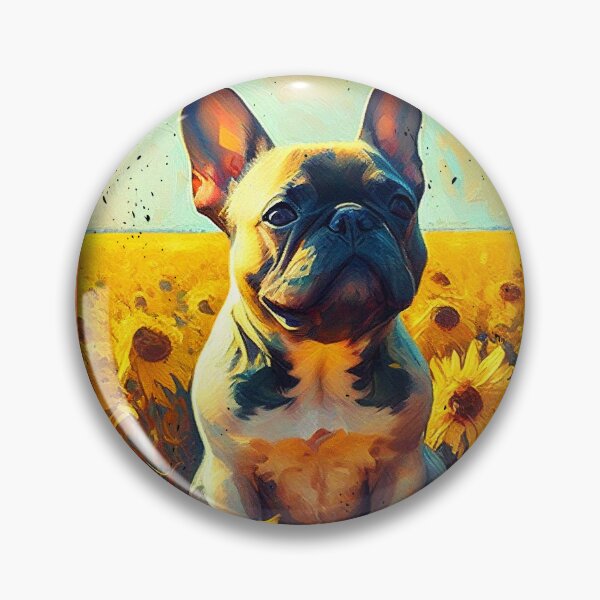 Artikelvorschau, French Bulldog Sunflower Painting Adorable Dog entworfen und verkauft von rafaeltto.