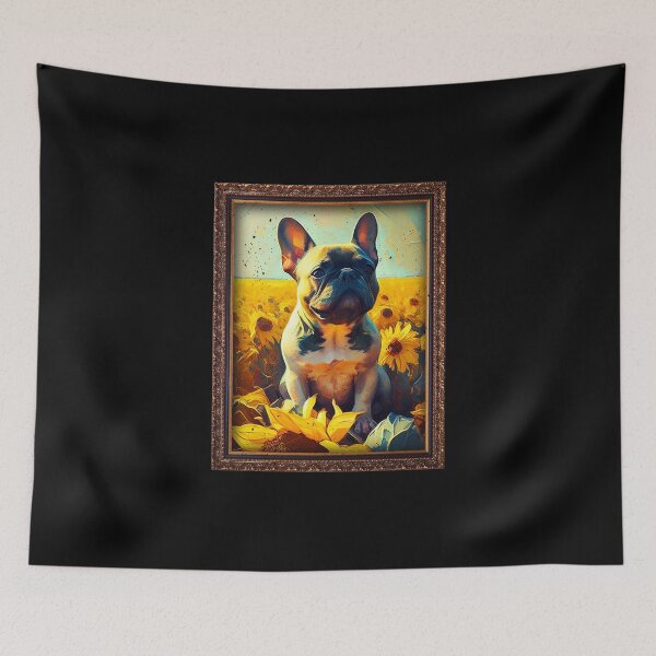 Artikelvorschau, French Bulldog Sunflower Painting Adorable Dog entworfen und verkauft von rafaeltto.