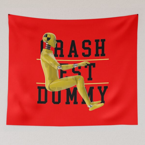 Item preview, Crash Test Dummy Yellow Crash Test Man Facing Side Way With Yellow Text As Background designed and sold by activlifewear.