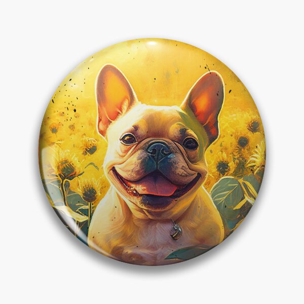 Artikelvorschau, French Bulldog Sunflower Painting Adorable Dog entworfen und verkauft von rafaeltto.
