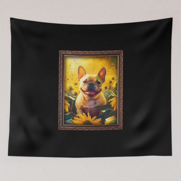 Artikelvorschau, French Bulldog Sunflower Painting Adorable Dog entworfen und verkauft von rafaeltto.