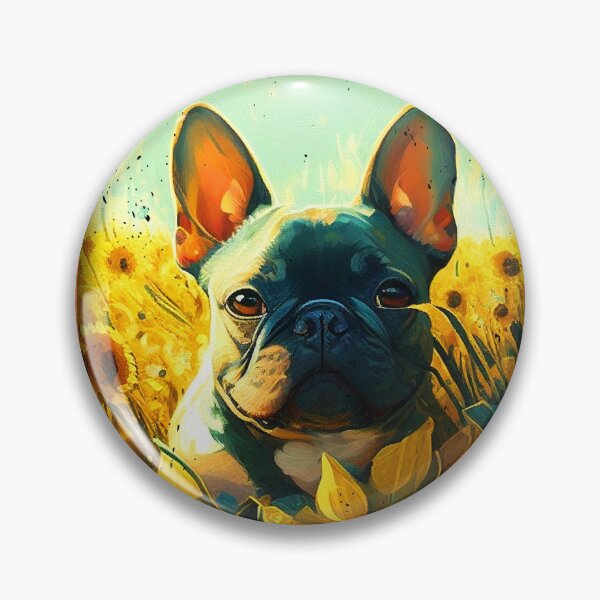 Artikelvorschau, French Bulldog Sunflower Painting Adorable Dog entworfen und verkauft von rafaeltto.