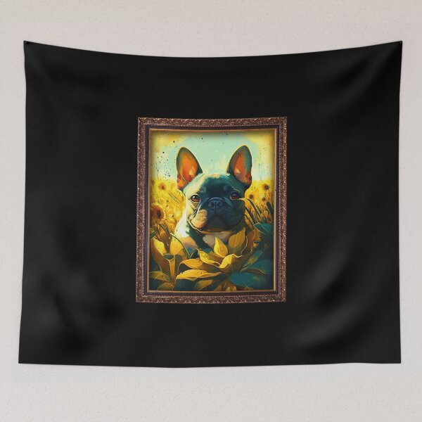 Artikelvorschau, French Bulldog Sunflower Painting Adorable Dog entworfen und verkauft von rafaeltto.