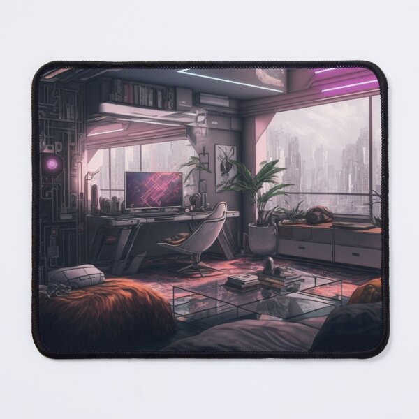 Item preview, Step into the future with this mesmerizing futuristic artwork featuring a room overlooking a breathtaking cityscape designed and sold by farizhilmi.