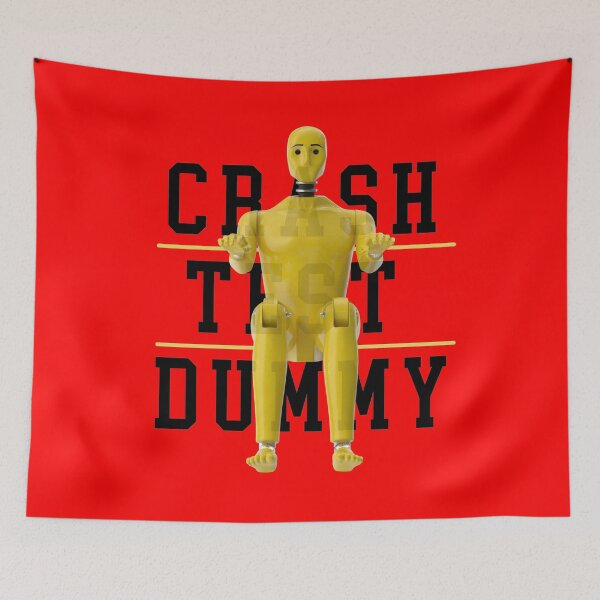 Item preview, Crash Test Dummy Yellow Crash Test Man Facing Forward With Yellow Text As Background designed and sold by activlifewear.