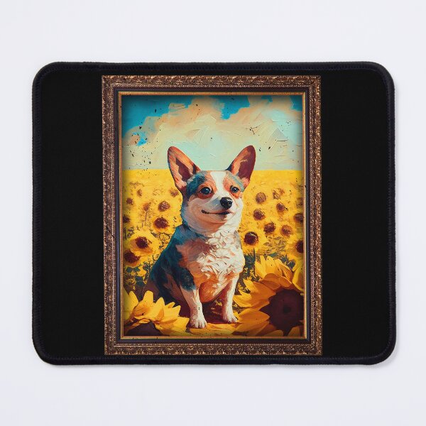 Artikelvorschau, French Bullhuahua Sunflower Painting Adorable Dog entworfen und verkauft von rafaeltto.
