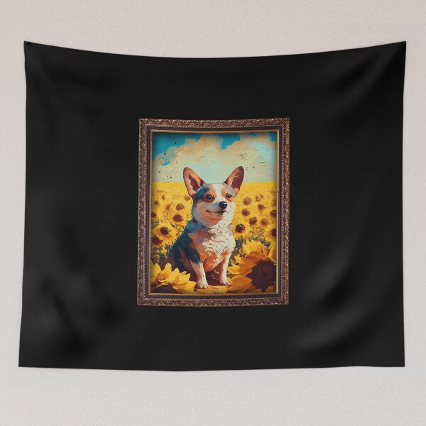 Artikelvorschau, French Bullhuahua Sunflower Painting Adorable Dog entworfen und verkauft von rafaeltto.
