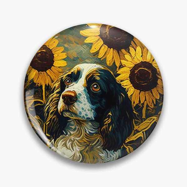 Artikelvorschau, French Spaniel Sunflower Painting Adorable Dog entworfen und verkauft von rafaeltto.