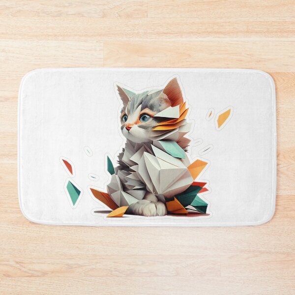 Item preview, 【Colorful Animal Series】Abstract Minimalist Cat Illustration with Colorful Fragments designed and sold by SML(Smiling Cool) PinkBubble.
