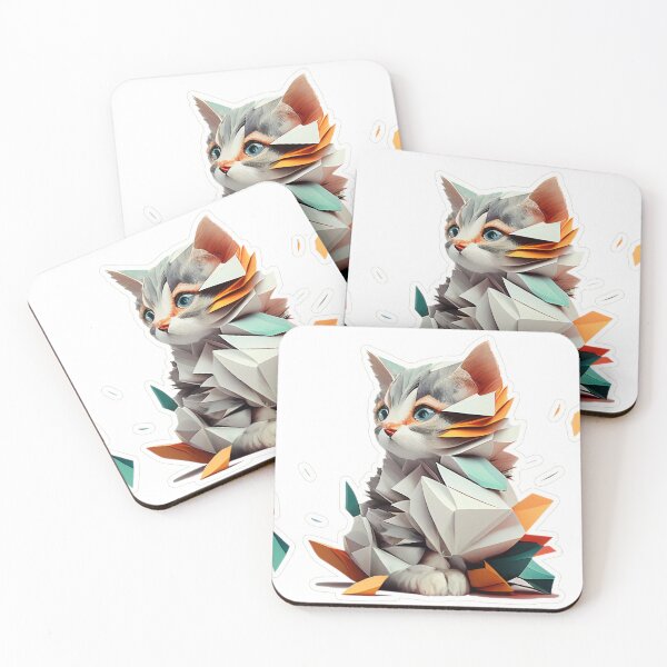Item preview, 【Colorful Animal Series】Abstract Minimalist Cat Illustration with Colorful Fragments designed and sold by SML(Smiling Cool) PinkBubble.