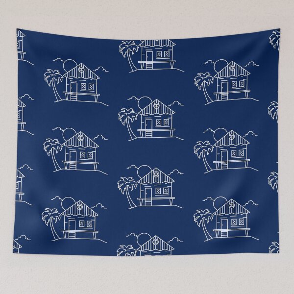 Item preview, Beachhouse Line Art White designed and sold by SundownDesigns.