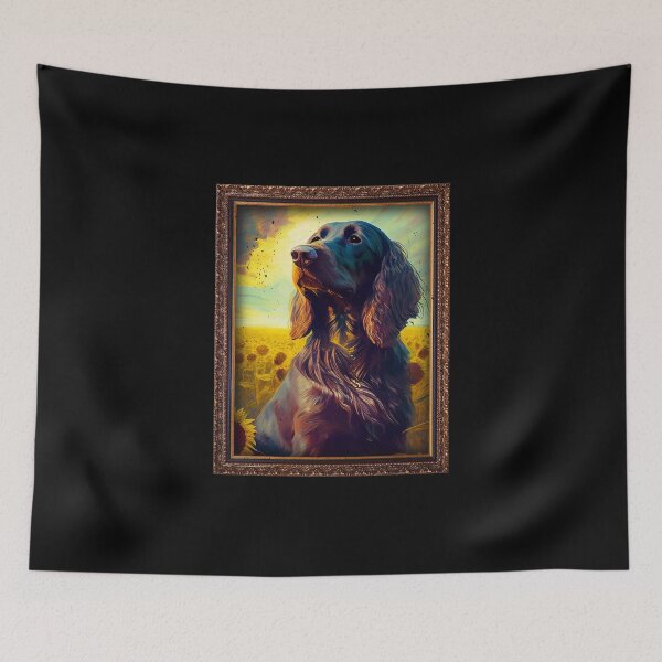 Item preview, German Longhaired Pointer Sunflower Painting Adorable Dog designed and sold by rafaeltto.