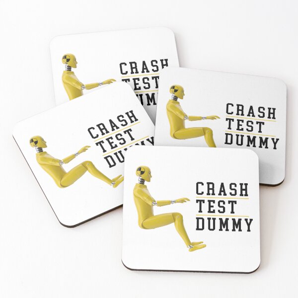 Item preview, Crash Test Dummy Yellow Crash Test Man Facing Side Way With White Text At Side designed and sold by activlifewear.