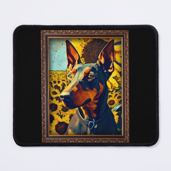 Item preview, German Pinscher Sunflower Painting Adorable Dog designed and sold by rafaeltto.