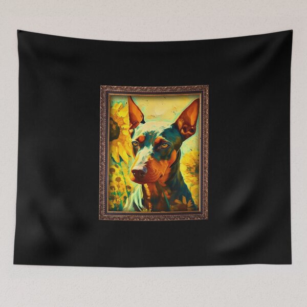 Item preview, German Pinscher Sunflower Painting Adorable Dog designed and sold by rafaeltto.