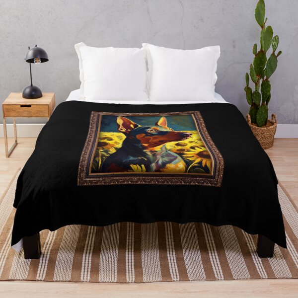 Item preview, German Pinscher Sunflower Painting Adorable Dog designed and sold by rafaeltto.