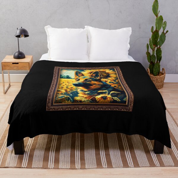 Artikelvorschau, German Shepherd Sunflower Painting Adorable Dog entworfen und verkauft von rafaeltto.