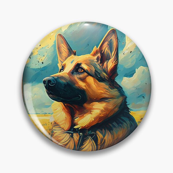 Artikelvorschau, German Shepherd Sunflower Painting Adorable Dog entworfen und verkauft von rafaeltto.