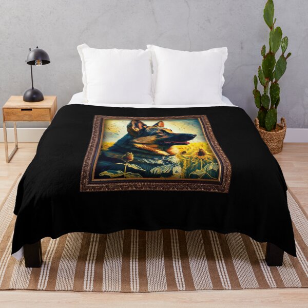 Artikelvorschau, German Shepherd Sunflower Painting Adorable Dog entworfen und verkauft von rafaeltto.