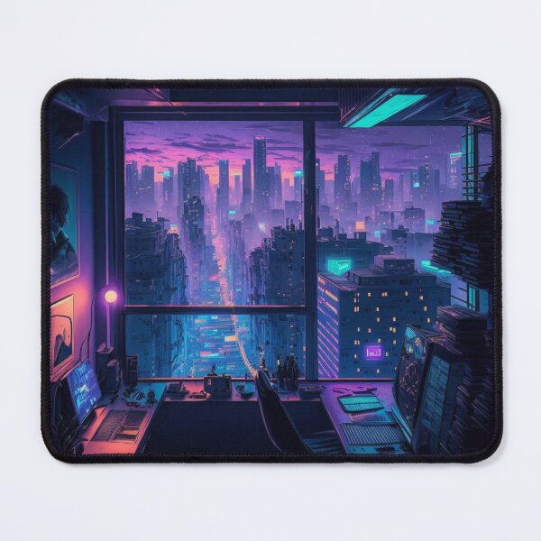 Item preview, Experience the awe-inspiring beauty of a futuristic room with an extraordinary cityscape outside in this artwork. designed and sold by farizhilmi.