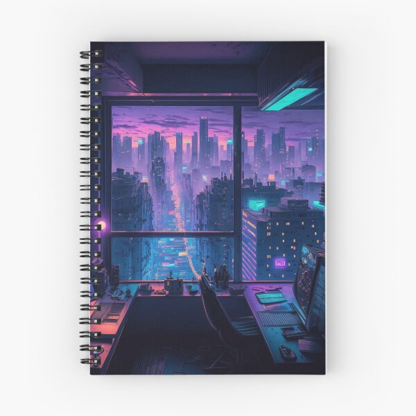 Item preview, Experience the awe-inspiring beauty of a futuristic room with an extraordinary cityscape outside in this artwork. designed and sold by farizhilmi.