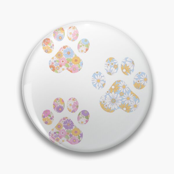 Item preview, Retro Floral Paw Print Trio designed and sold by annmariestowe.