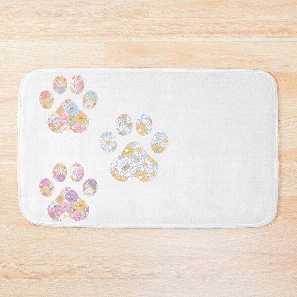 Item preview, Retro Floral Paw Print Trio designed and sold by annmariestowe.