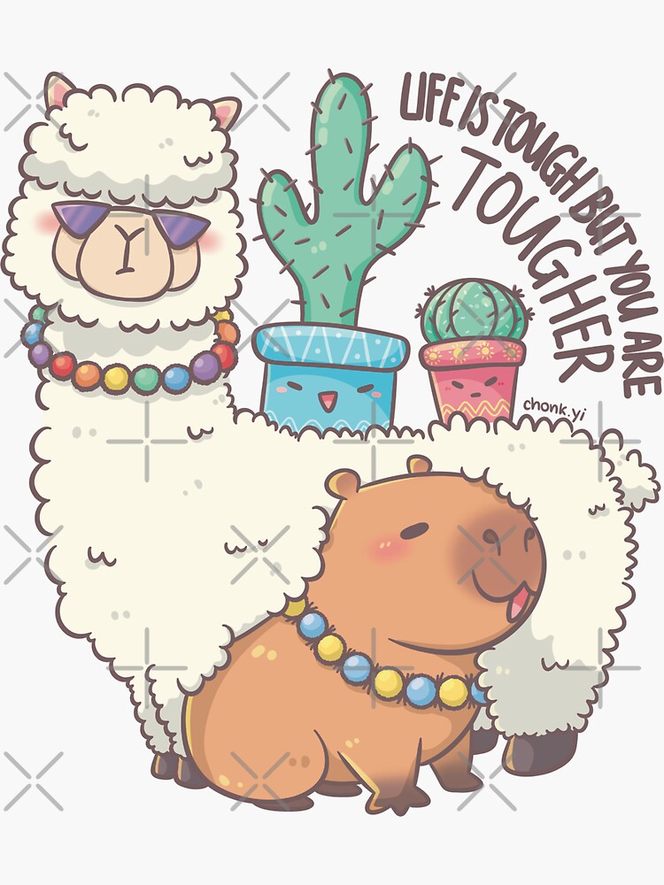Cute funny capybara with a doughnut for capybara lovers Sticker for Sale  by Yarafantasyart in 2023