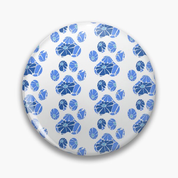 Item preview, Bright Blue Floral Paw Print designed and sold by annmariestowe.