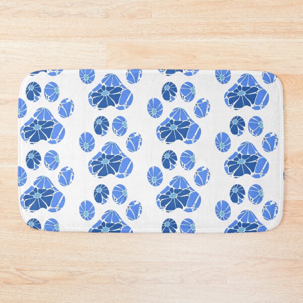 Item preview, Bright Blue Floral Paw Print designed and sold by annmariestowe.