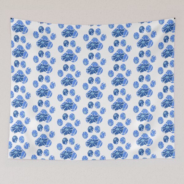 Item preview, Bright Blue Floral Paw Print designed and sold by annmariestowe.