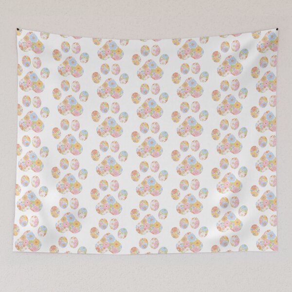 Item preview, 1970s Multicolor Floral Paw Print designed and sold by annmariestowe.