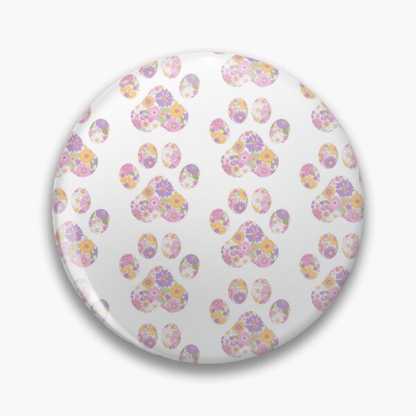 Item preview, 1970s Pink Floral Paw Print designed and sold by annmariestowe.